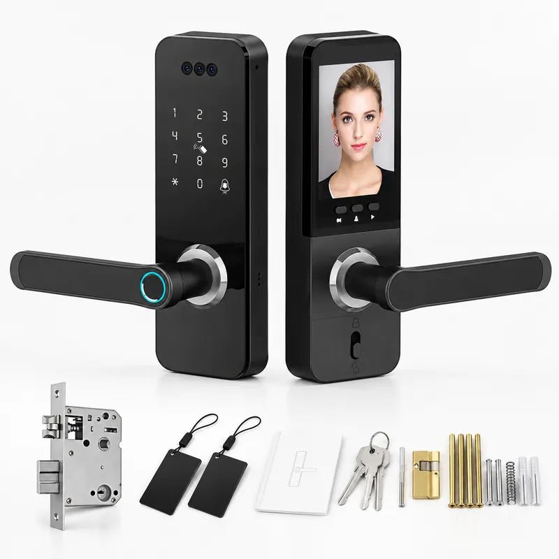 Smart Door Lock Wifi - Huishoudelijk gezichtsherkenningsslot, kattenoogscanner, wachtwoord, elektronisch, slim,