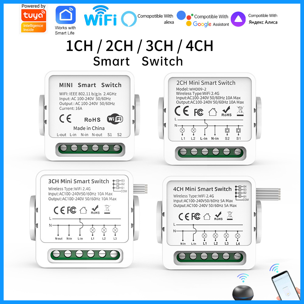Tuya WiFi Smart Switch 1/2/3/4 - Smart Light Switch Wifi recensie en prijs